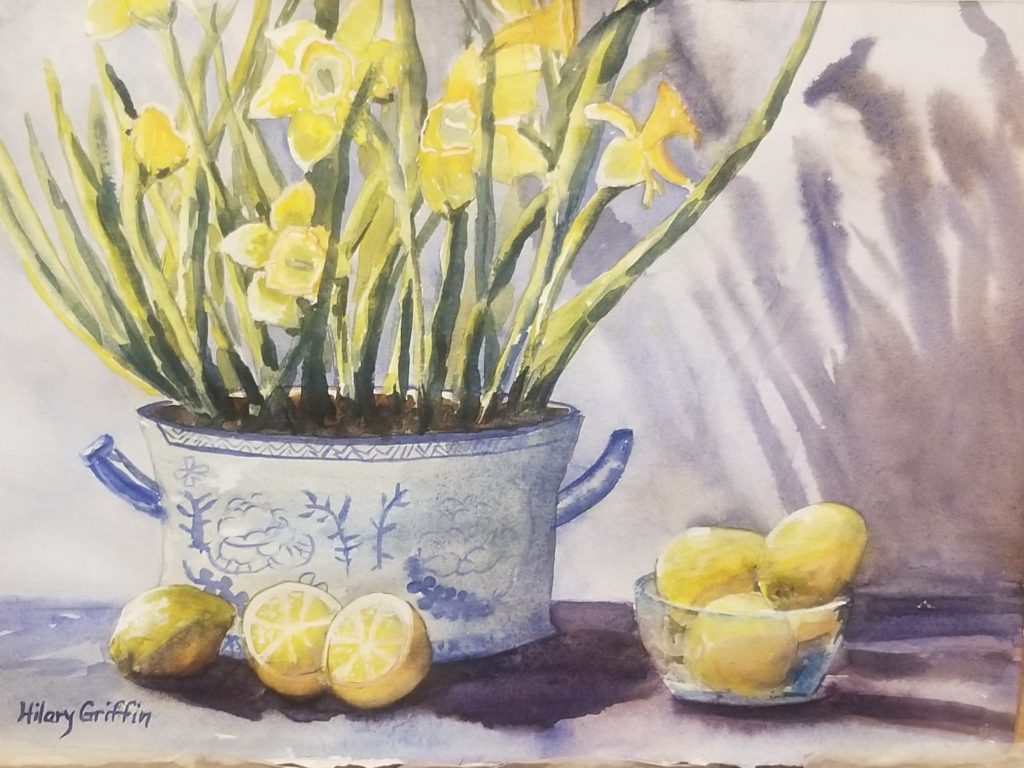 Artist Hilary  Griffin painted watercolor  Madison, CT. New England , stilllife
