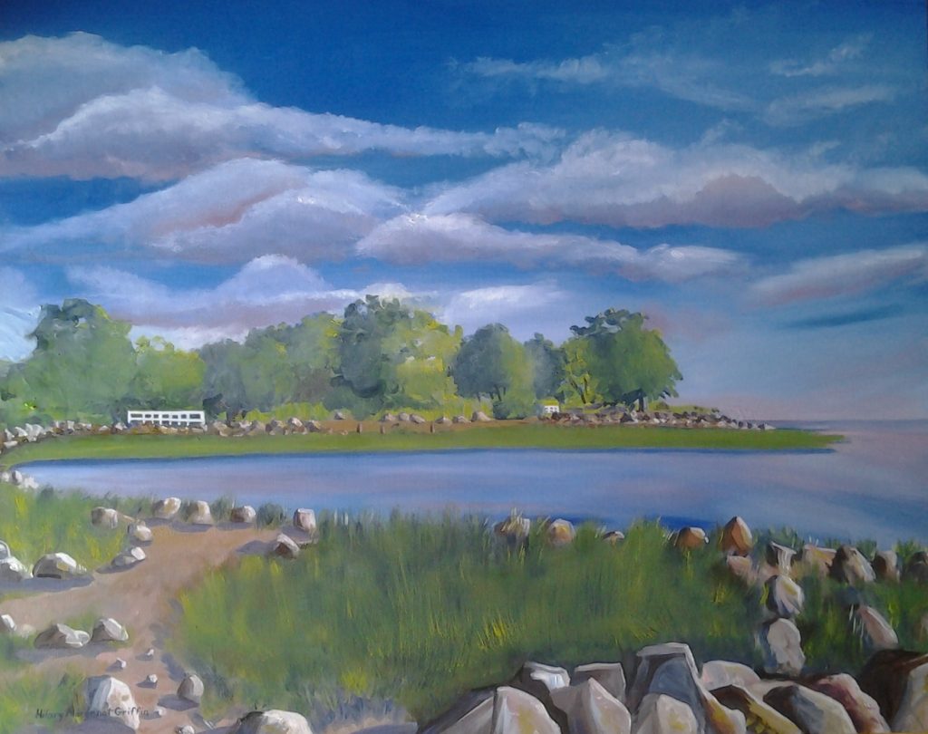 Tod's Point Glow, Greenwich, Oil, 24x30, Sold